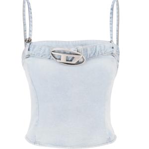 Diesel de-lucy denim cropped top