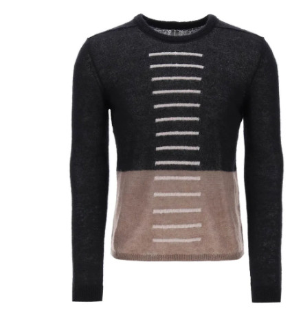 Rick owens 'judd' sweater with contrasting lines