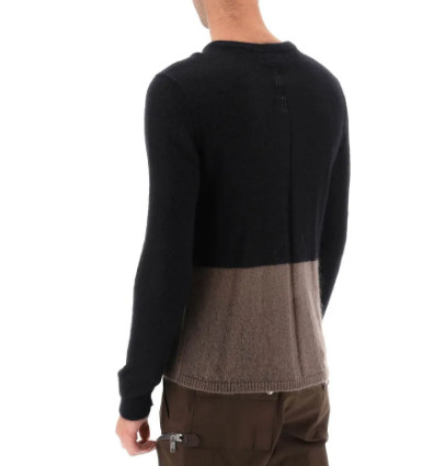 Rick owens 'judd' sweater with contrasting lines