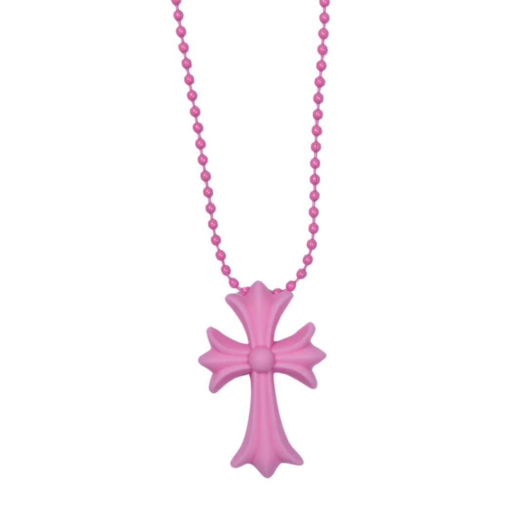 Chrome Hearts Silichrome CH Cross Pendant Pink