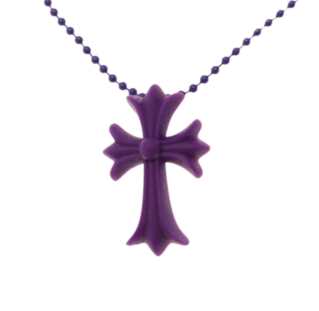 Chrome Hearts Silichrome CH Cross Pendant Purple