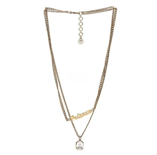 Women's McQueen Graffiti Chain Necklace in Gold