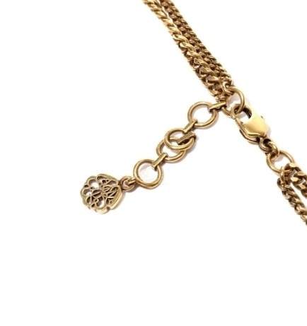 Women's McQueen Graffiti Chain Necklace in Gold