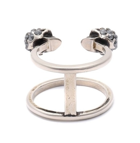 Twin Skull Double Ring