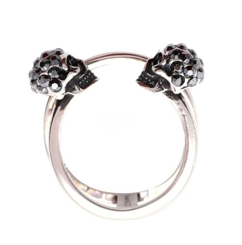 Twin Skull Double Ring