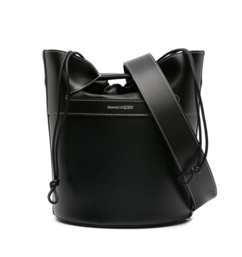 Leather bucket bag