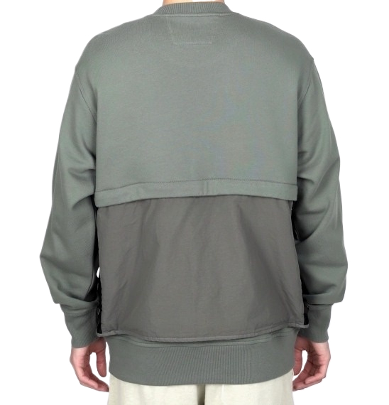 Diagonal Raised Fleece Mixed Detachable Sweatshirt