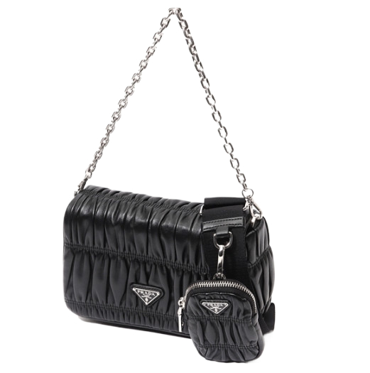 Gofre Nappa Chain Pouch Shoulder Bag 