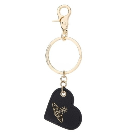 Grain leather heart keyring