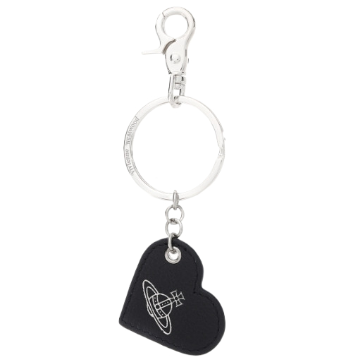Smooth leather injected ORB heart keyring