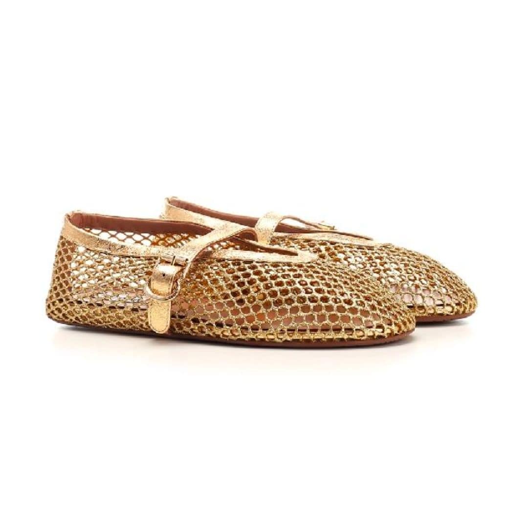 ALAIA Strap mesh flat shoes