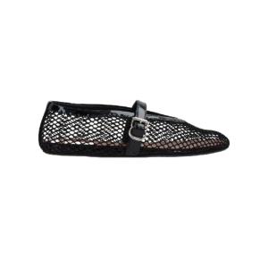 ALAIA buckle strap mesh flat shoes