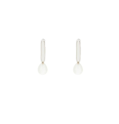 Pearl hoop earring set