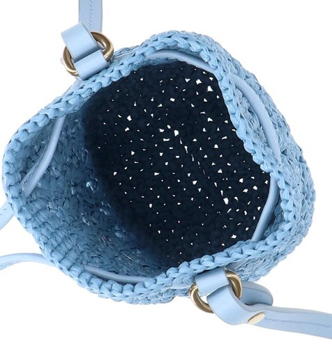 Raffia bucket mini cross bag