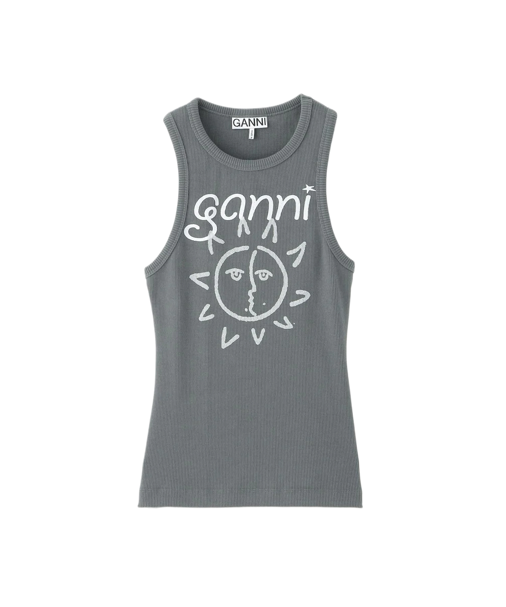 Graphic Rib Sun Tank Top