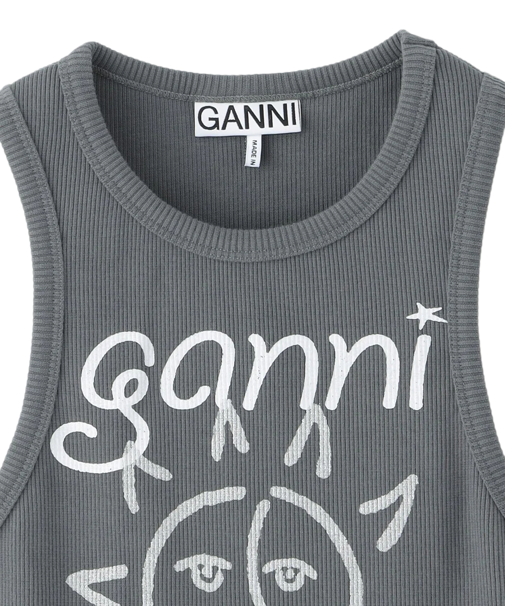 Graphic Rib Sun Tank Top