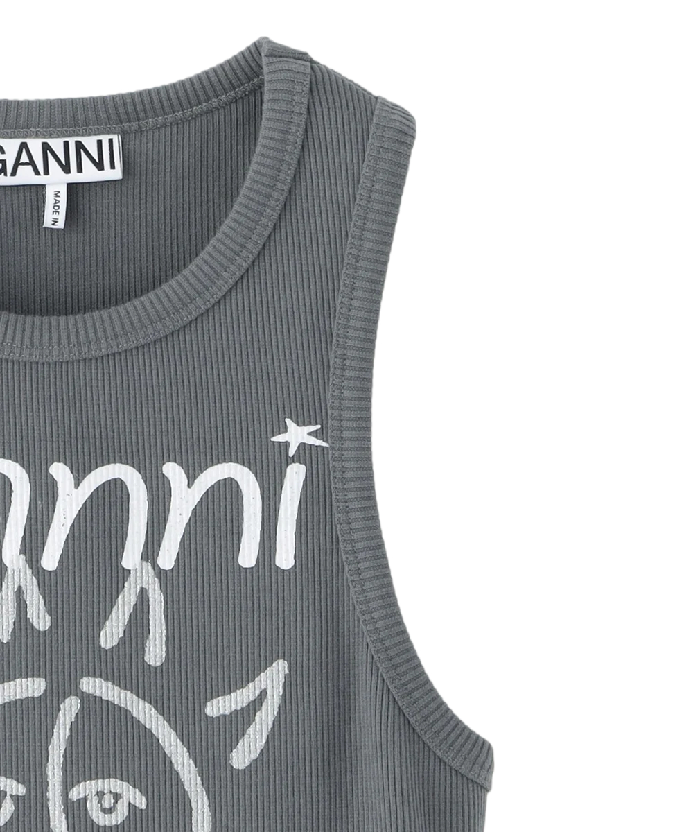 Graphic Rib Sun Tank Top