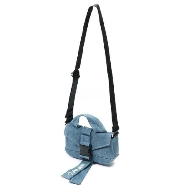 Denim logo shoulder bag