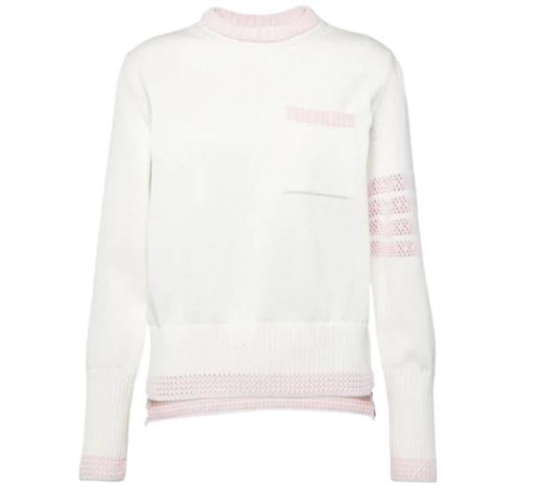 4 Bar Pointel Knit Sweater