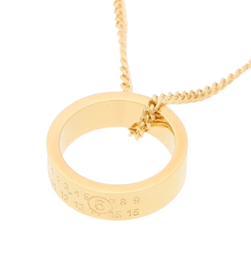 Numeric minimal signature pendant ring necklace