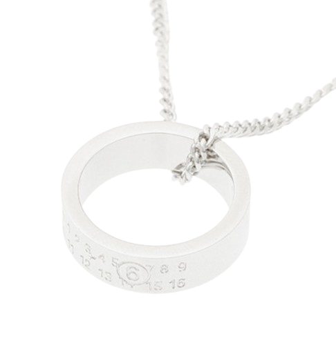 Numeric minimal signature pendant ring necklace