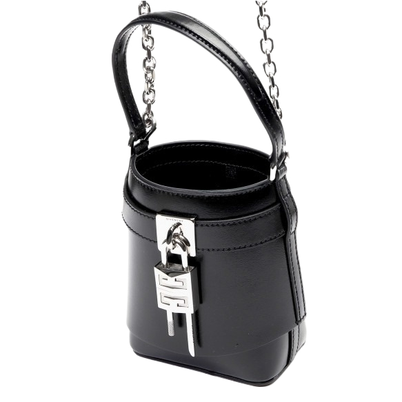 Shark Lock Box Leather Micro Bucket Bag