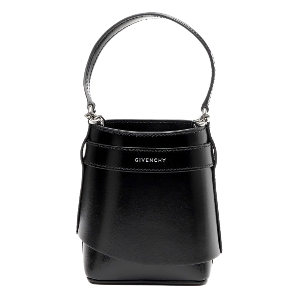 Shark Lock Box Leather Micro Bucket Bag