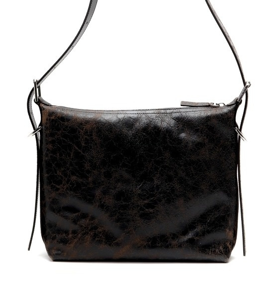 Voyou crackle leather cross bag