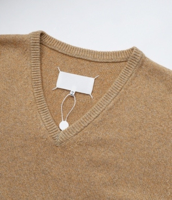 Stitch Cashmere V-Neck Knit - Brown 