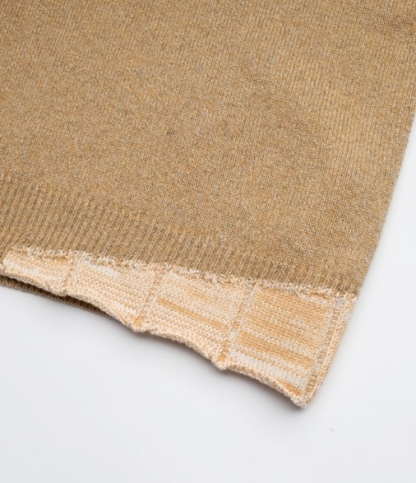 Stitch Cashmere V-Neck Knit - Brown 