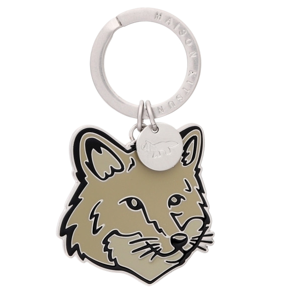 Bold Fox Head Metal Keyring