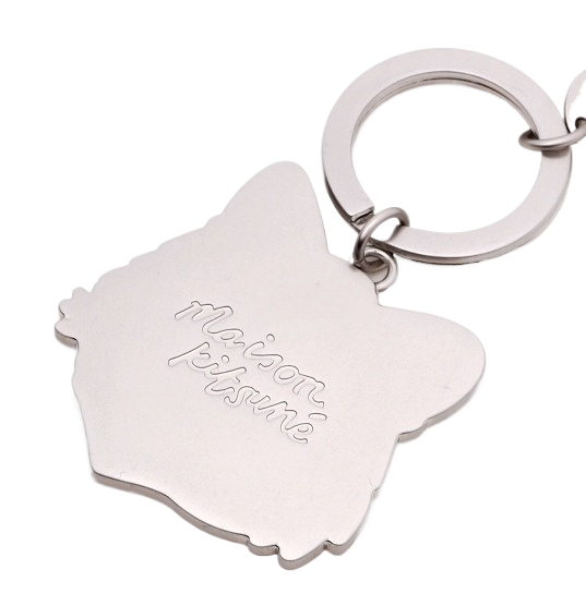 Bold Fox Head Metal Keyring