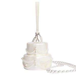 Pearl cake strap clutch bag