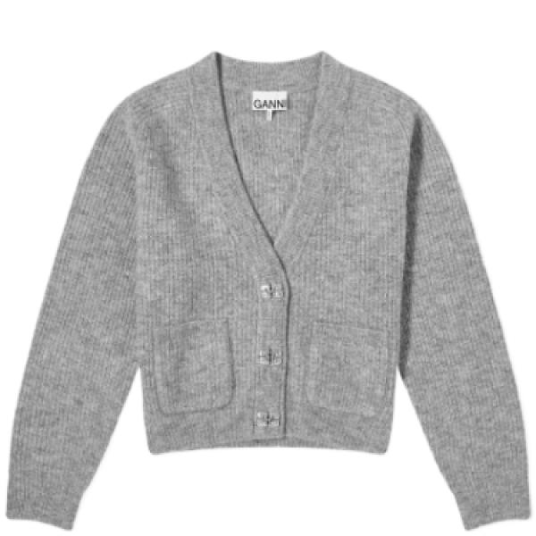 Grey soft wool cardigan