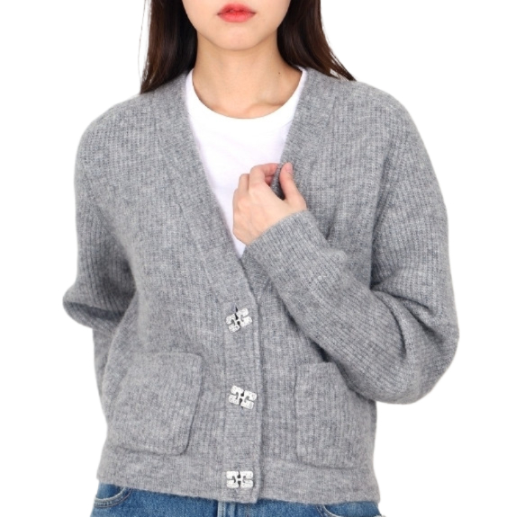 Grey soft wool cardigan