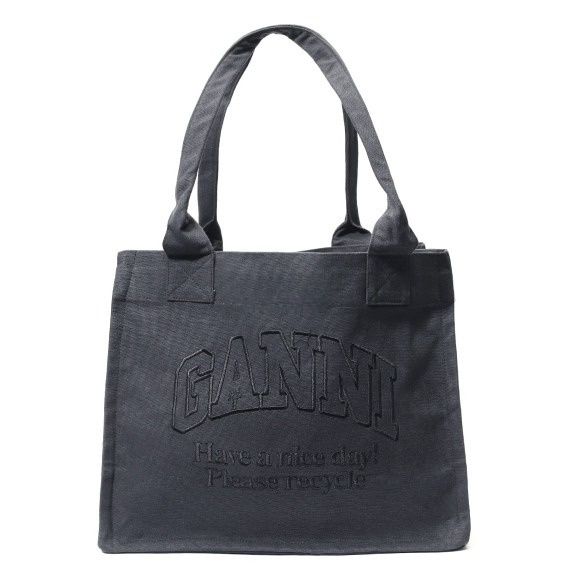 Dark gray large canvas tote bag