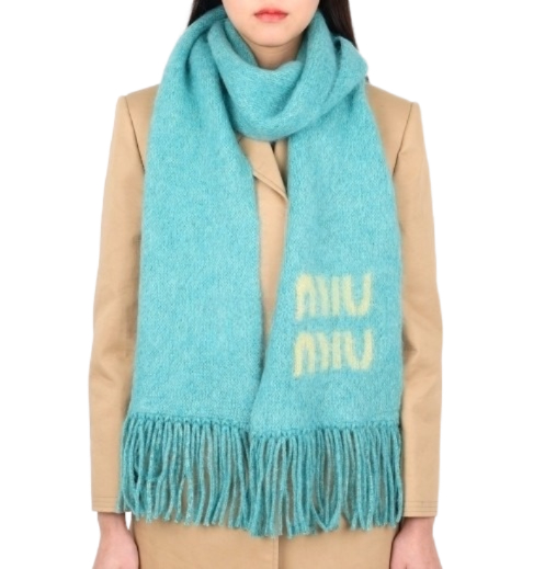 Logo mohair scarf