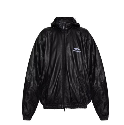 Lambskin hooded jacket