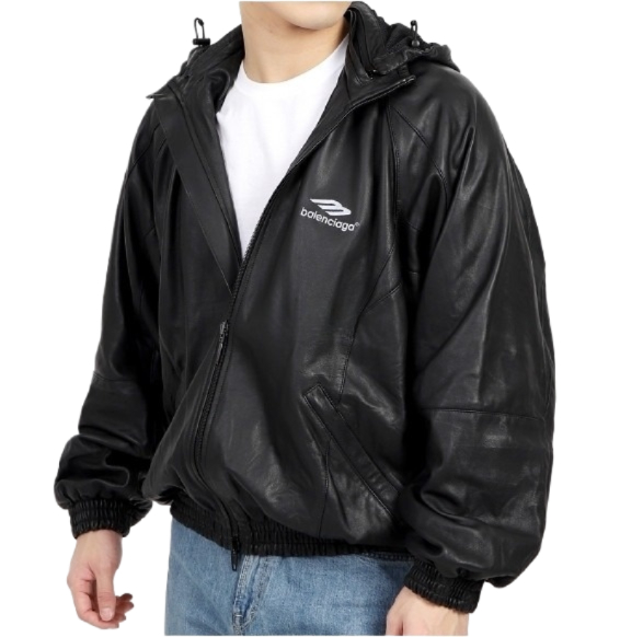 Lambskin hooded jacket