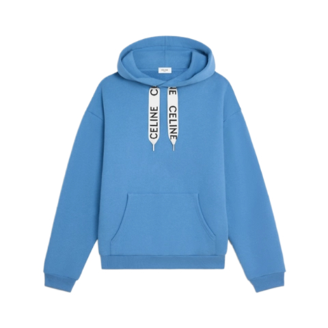 Cotton fleece loose hooded sweatshirt