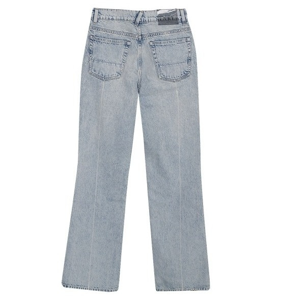 70S cut bleached crease denim