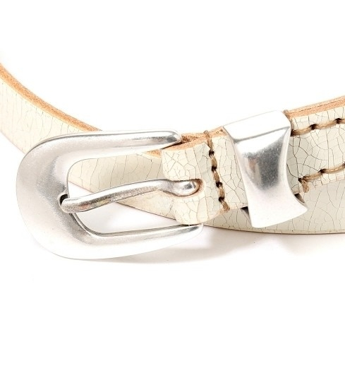 2CM BELT OFF WHITE CRACKED LEATHER