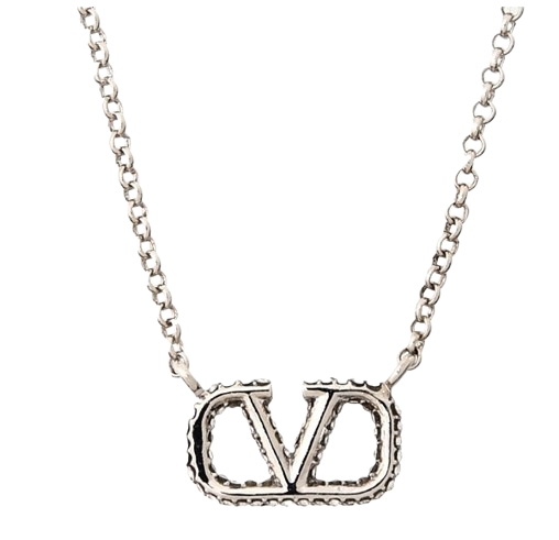 V logo necklace