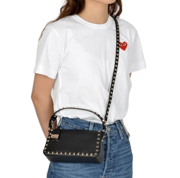 Rockstud top handle bag