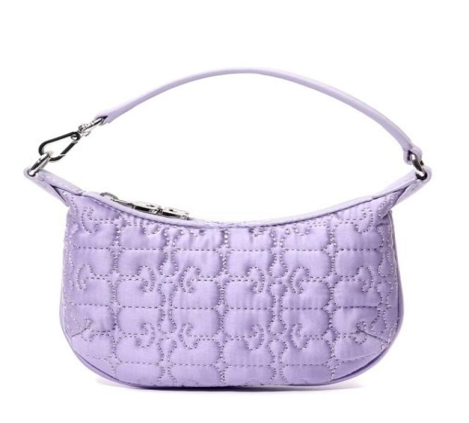 Light Lilac Butterfly Mini Flat Satin Pouch