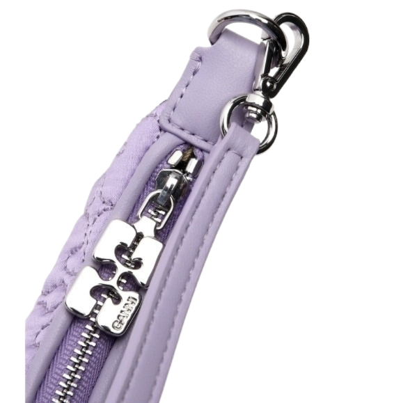 Light Lilac Butterfly Mini Flat Satin Pouch