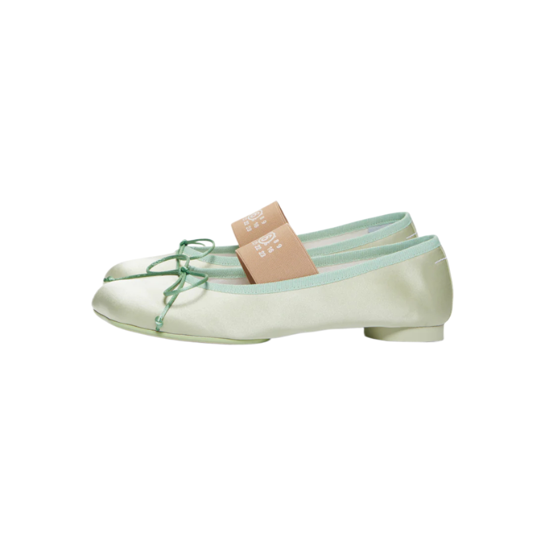 Number logo band ballerina shoes green