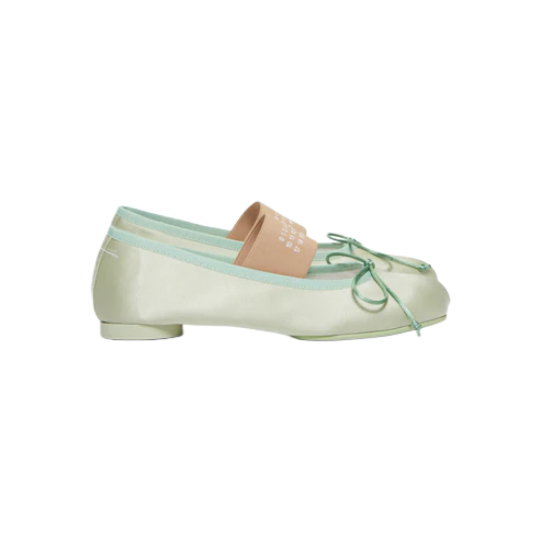 Number logo band ballerina shoes green