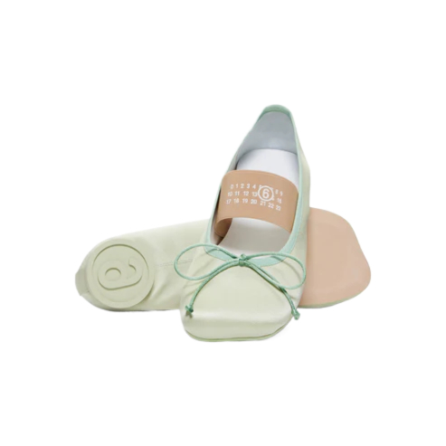 Number logo band ballerina shoes green