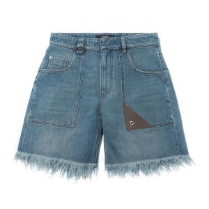 Wash effect short pants